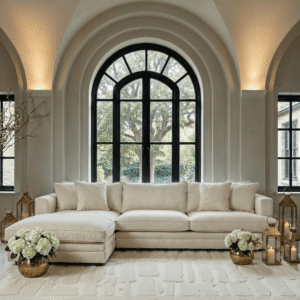 Avienne Cream Chenille Left Hand Facing Chaise End Sofa