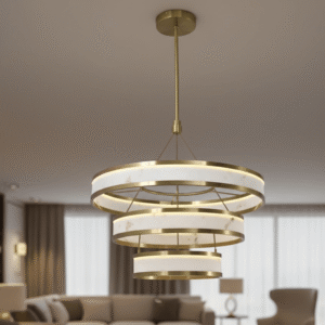Beck Gold & Marble Round Statement LED Ceiling Light