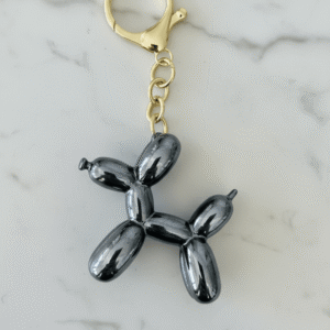 Black Pearlescent Balloon Dog Keyring