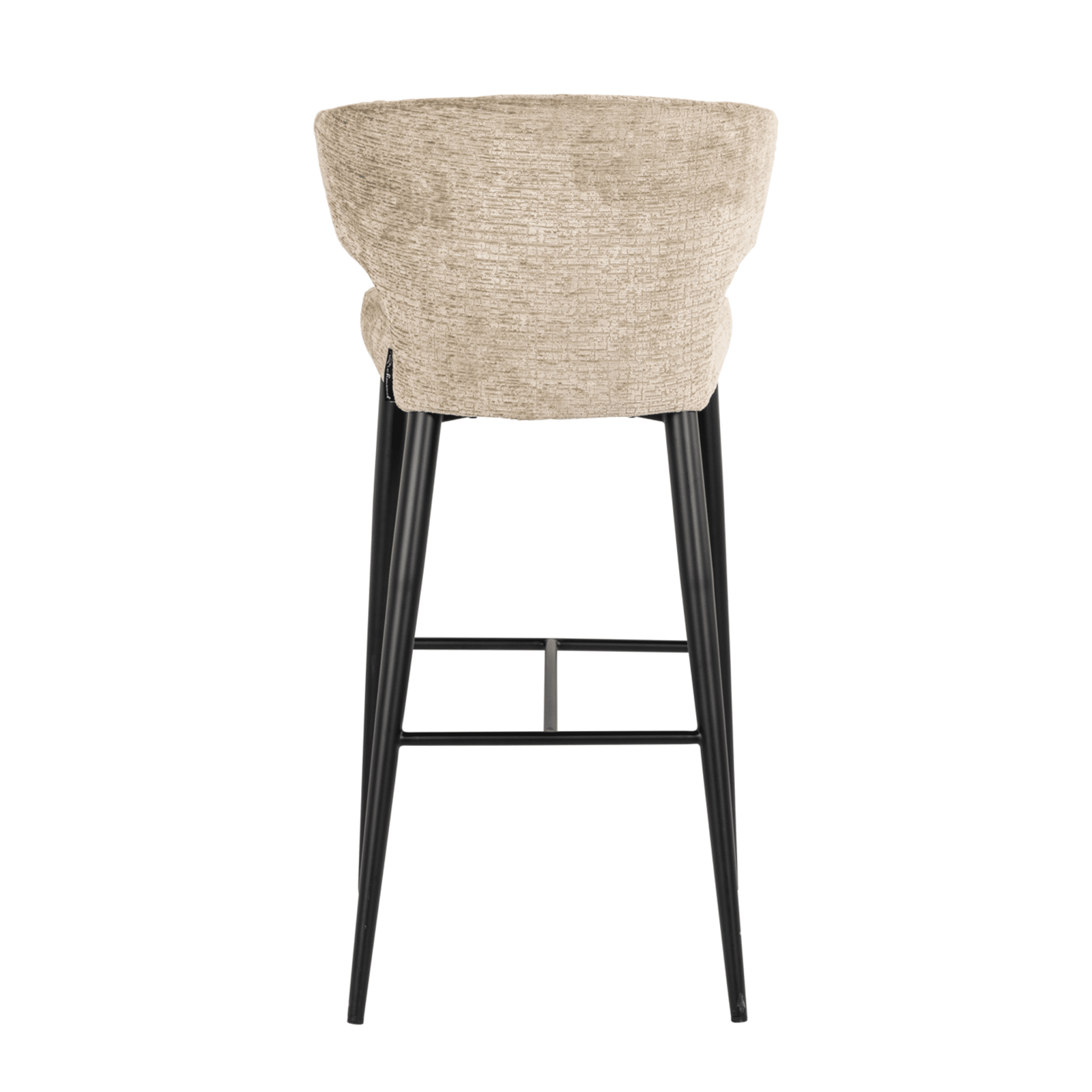 Bourton Beige Chenille Bar Stool with Black Legs