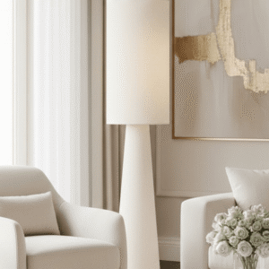 Briony Cream Boucle Fabric Floor Lamp