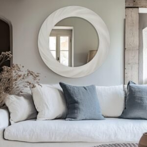 Cacia White Twisted Effect Decorative Wall Mirror