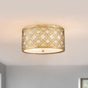 Caitlyn Gold 2 Light Flush Ceiling Light