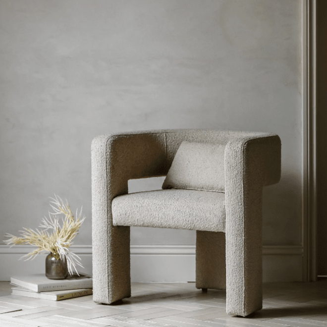 Camden Cream Boucle Curved Back Accent Chair