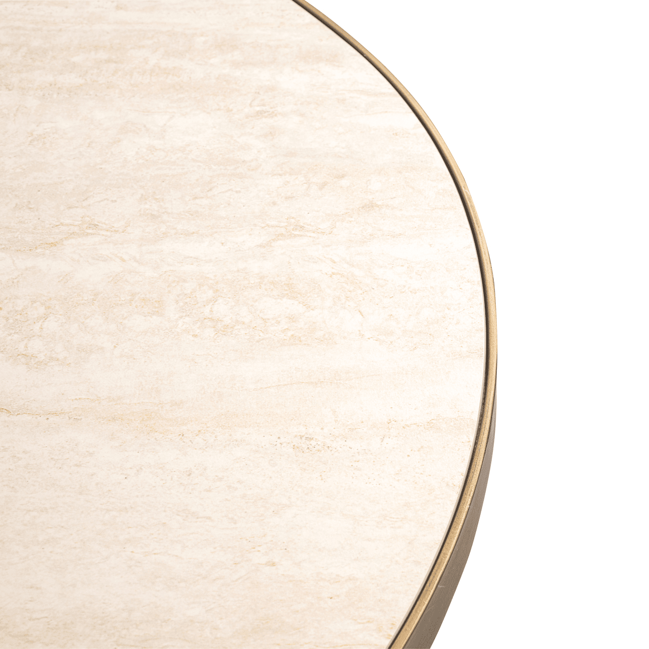 Camille Luxury Cream & Gold Oval Dining Table with Ceramic Marble Top