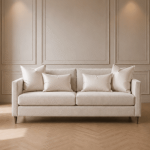 Camley Cream Textured 3 Seater Sofa