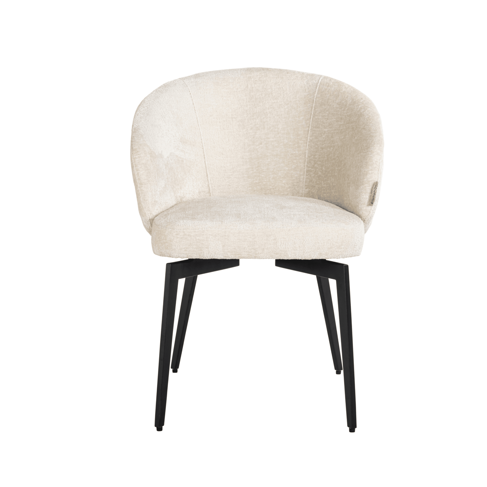 Casa Ivory Chenille Dining Chair with Black Legs