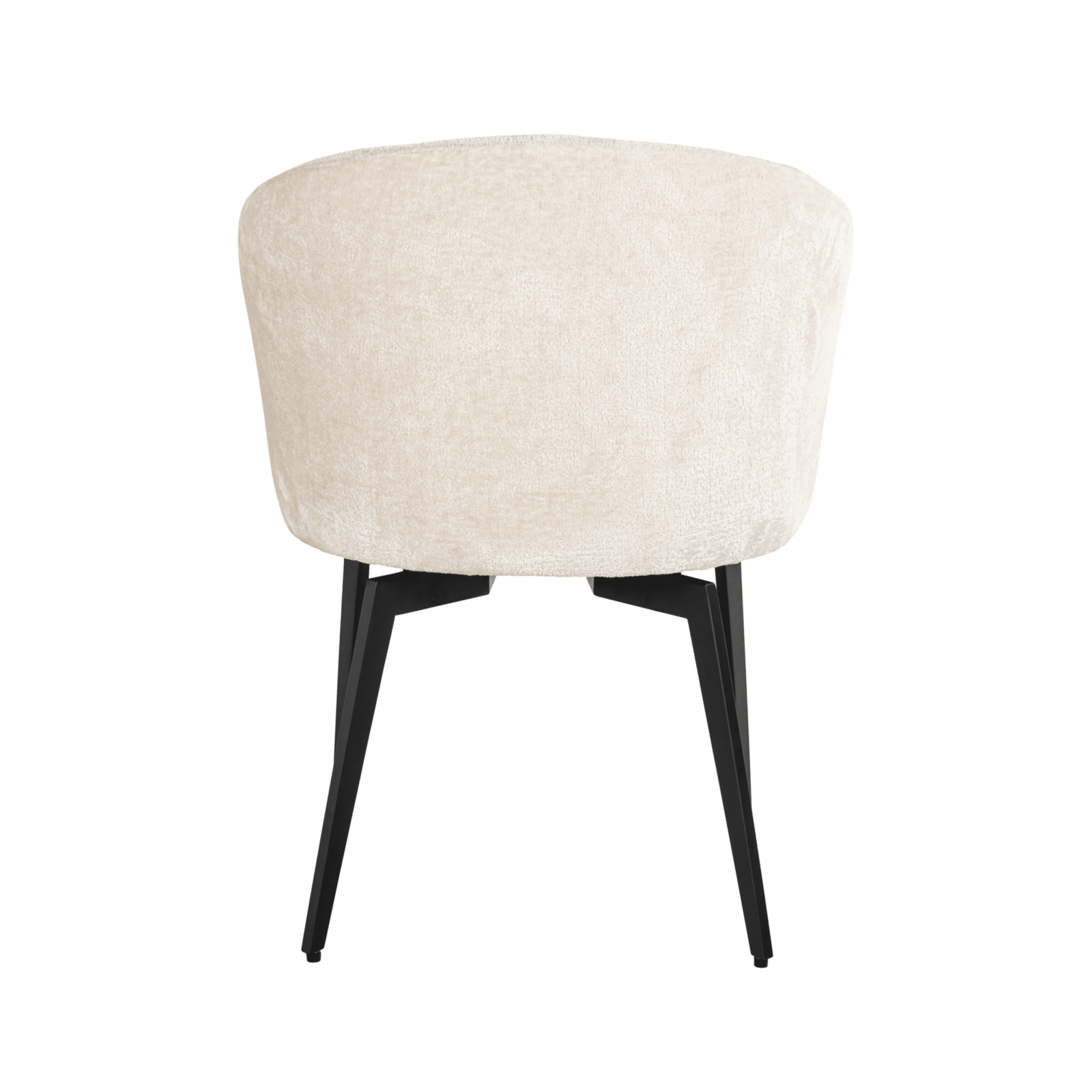 Casa Ivory Chenille Dining Chair with Black Legs