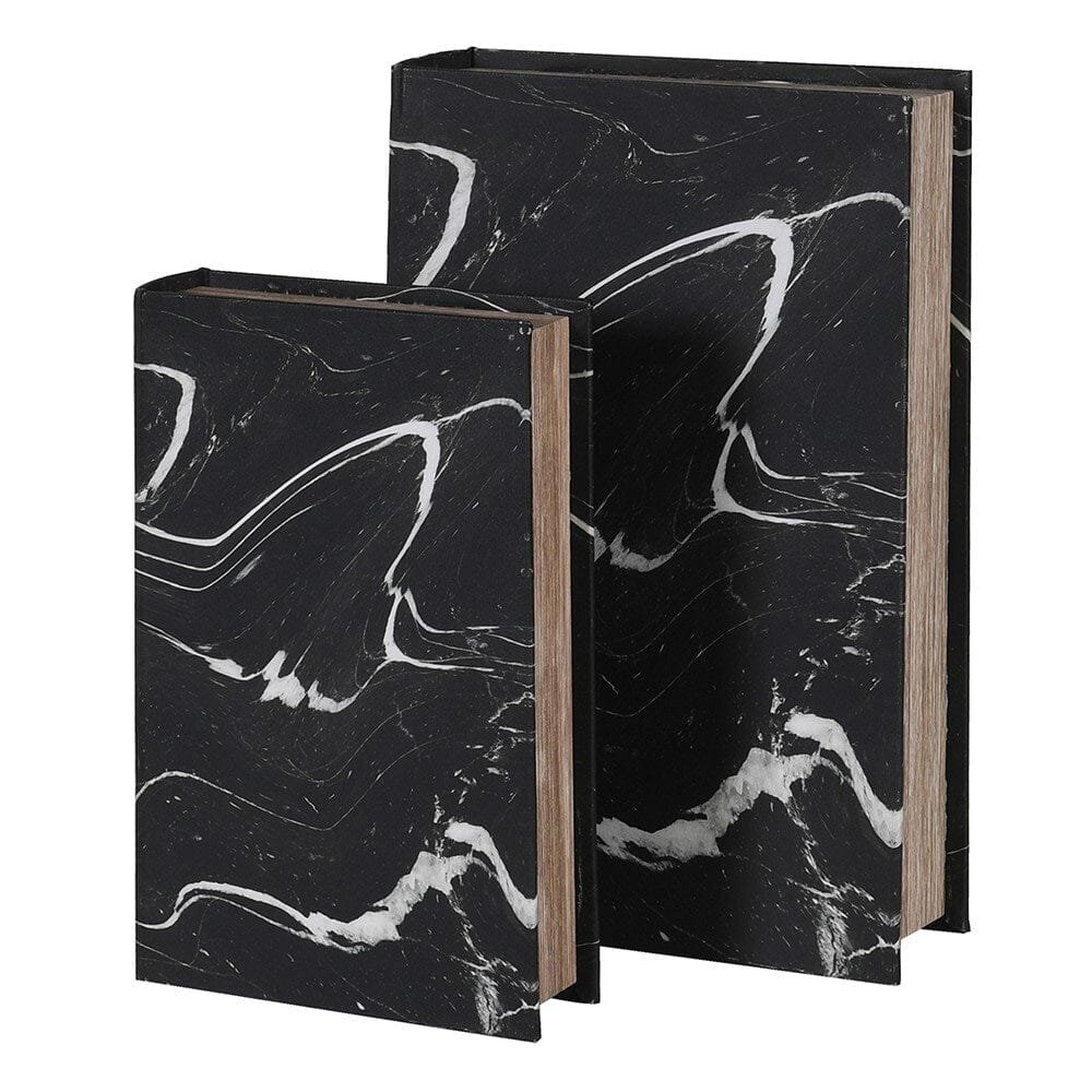 Casima Black & White Decorative Book Boxes - Set of 2
