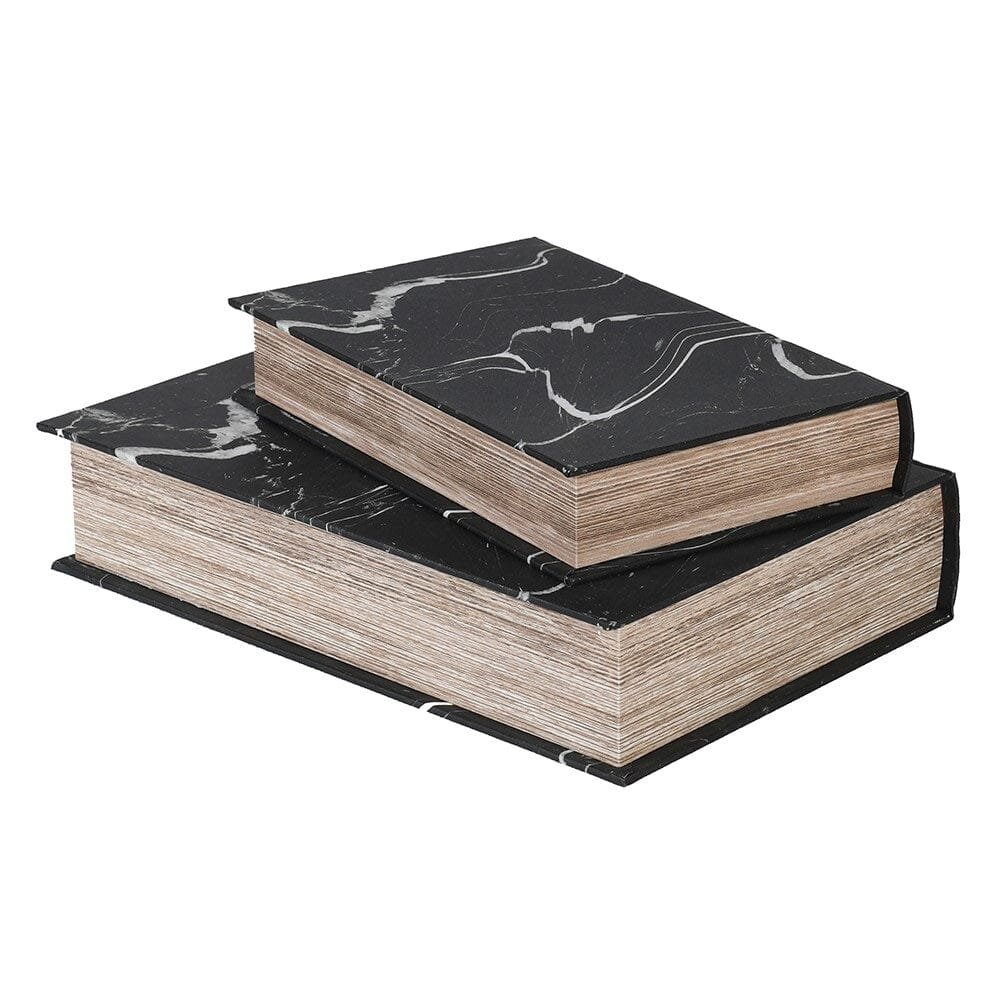 Casima Black & White Decorative Book Boxes - Set of 2