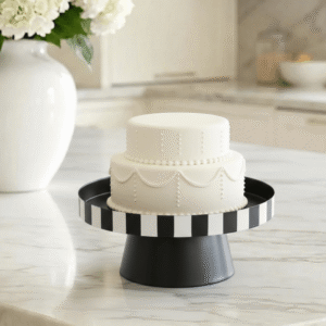 Cato Monochrome Striped Cake Stand
