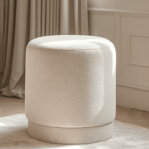 Chiara Taupe Boucle Round Stool