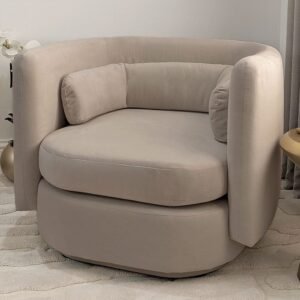 Chicago Mink Velvet Curved Back Accent Chair