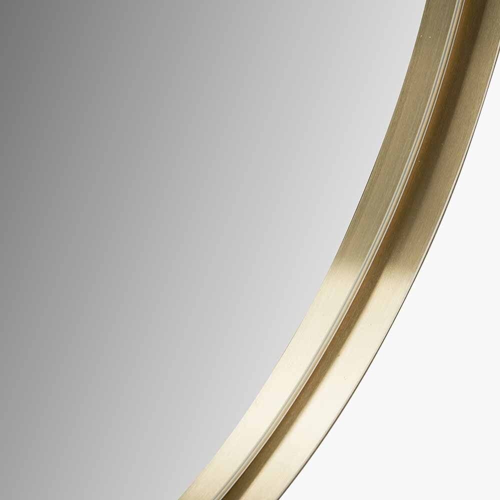 Claudia Brushed Gold Medium Slim Frame Round Wall Mirror