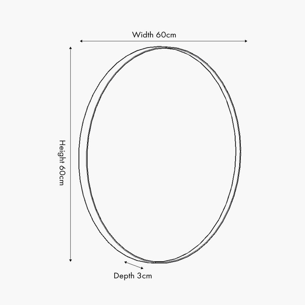 Claudia Brushed Gold Medium Slim Frame Round Wall Mirror
