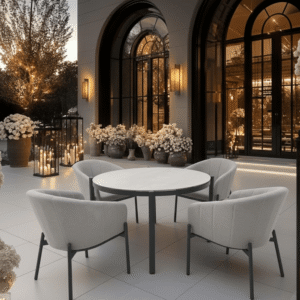 Coppola Putty Outdoor 4 Seater Round Dining Set