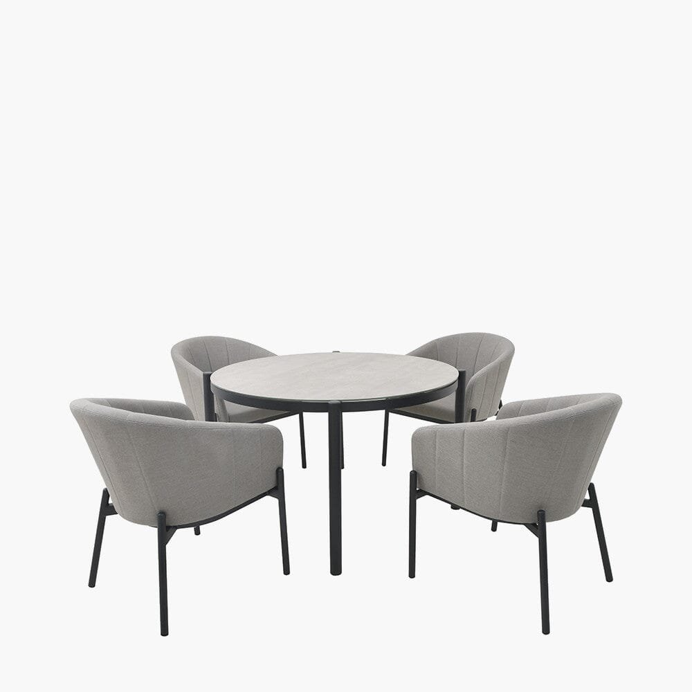 Coppola Putty Outdoor 4 Seater Round Dining Set
