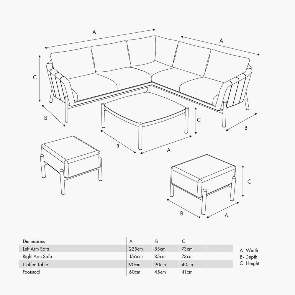 Coppola Putty Outdoor Corner Sofa Set