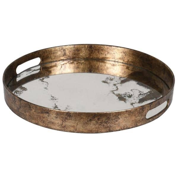 Corretto Bronze Marble Effect Mirrored Tray