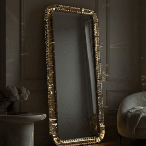 Corvella Bronze LED Floor Standing Mirror
