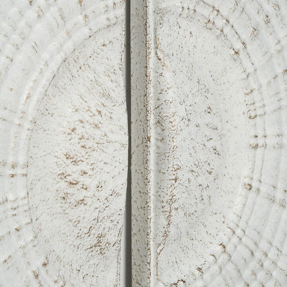 Cove White Metal Sunburst Circle Wall Art- Set of 2
