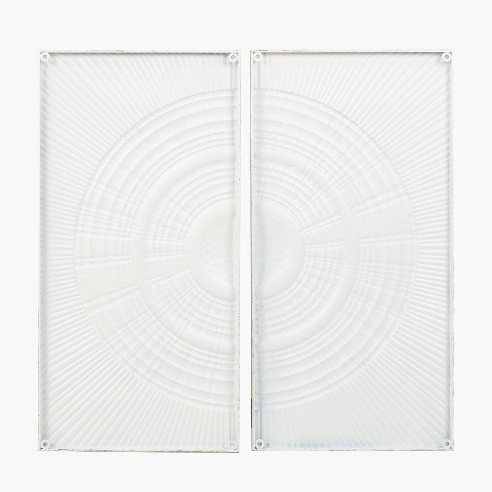 Cove White Metal Sunburst Circle Wall Art- Set of 2