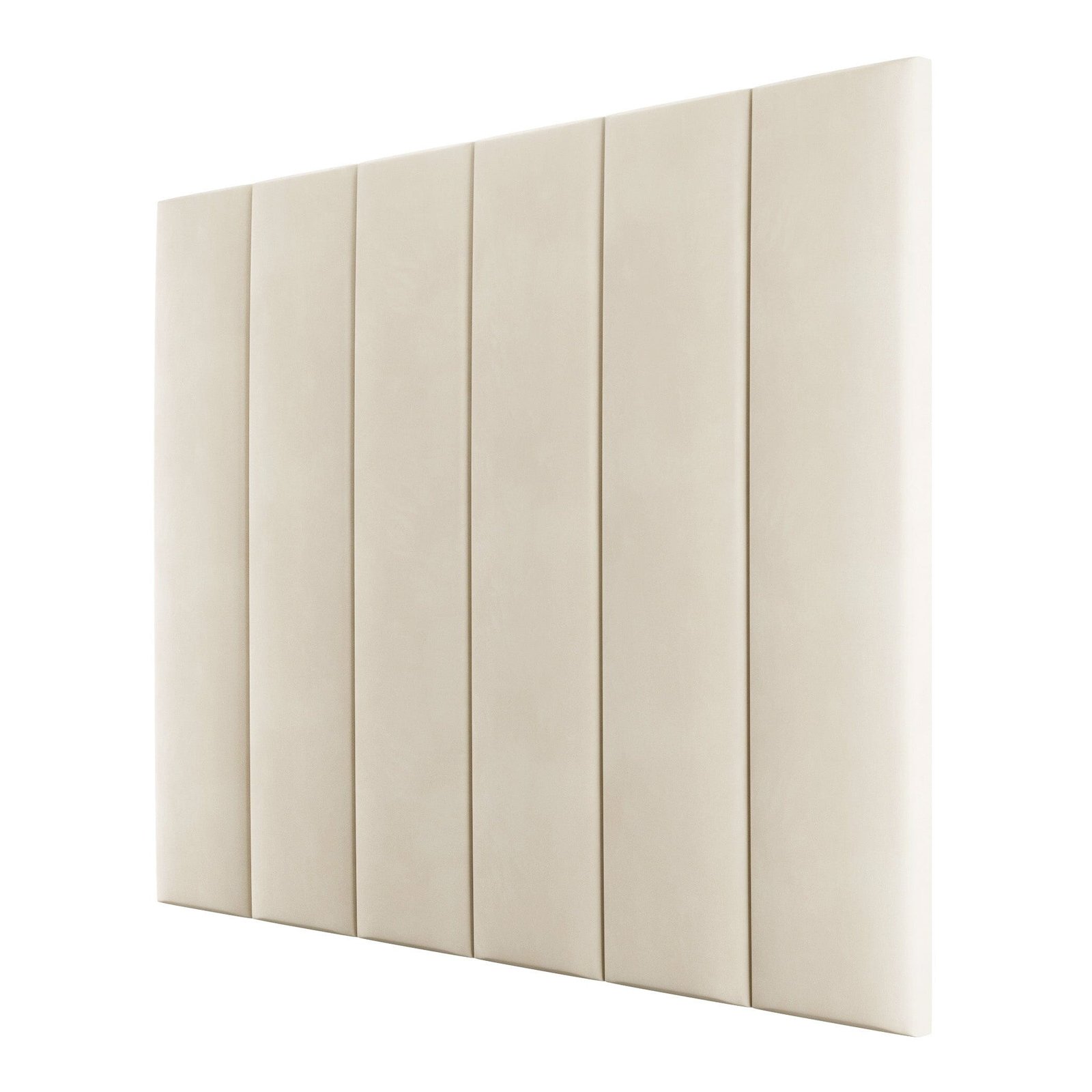 Cream Soft Velvet Individual Padded Upholstered Headboard Wall Panel - 45cm