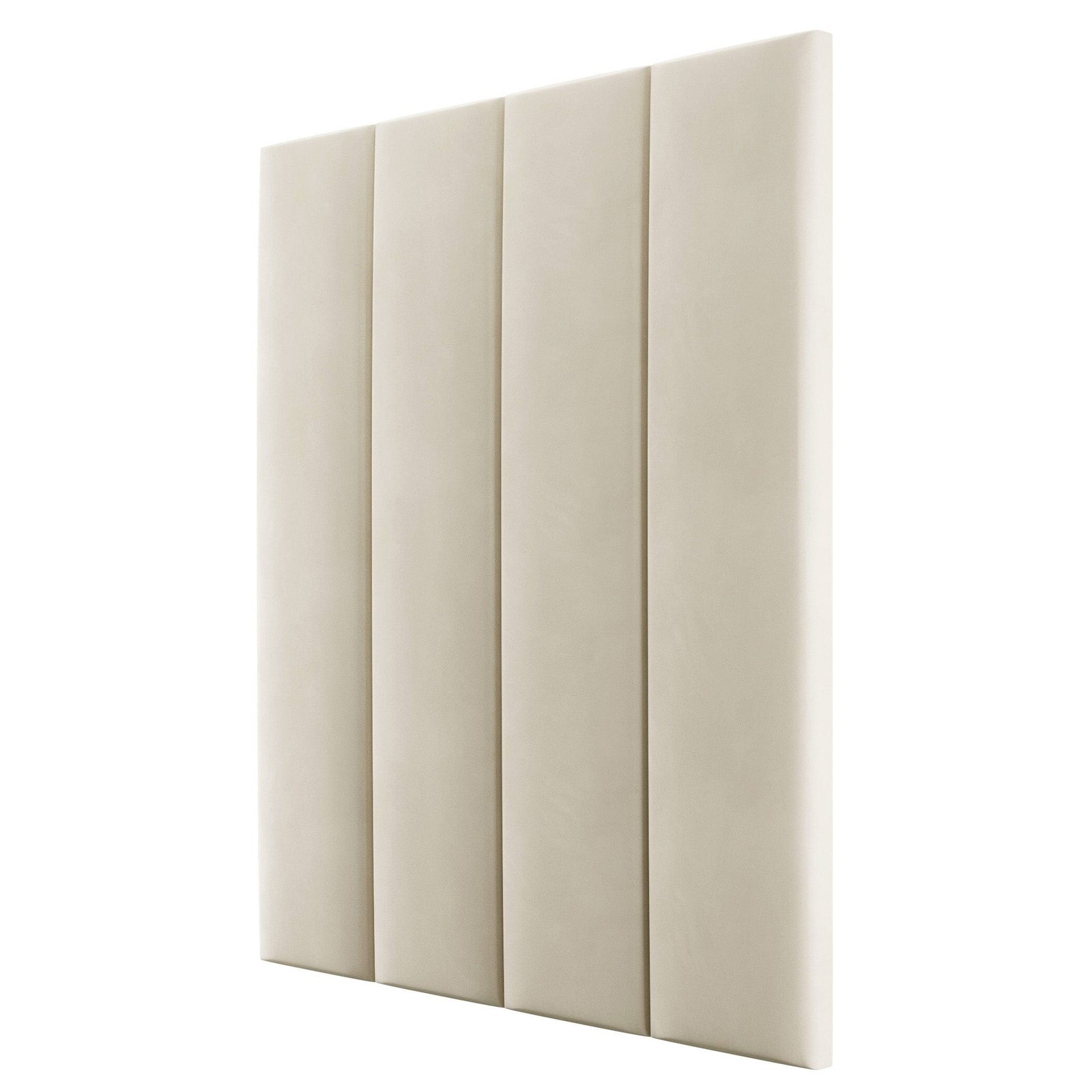 Cream Soft Velvet Individual Padded Upholstered Headboard Wall Panel - 45cm