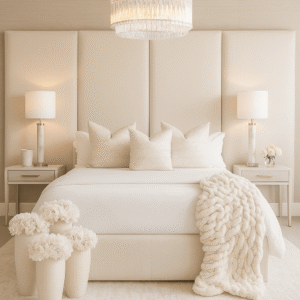 Cream Velvet Double Width Individual Upholstered Headboard Wall Panel - 90cm