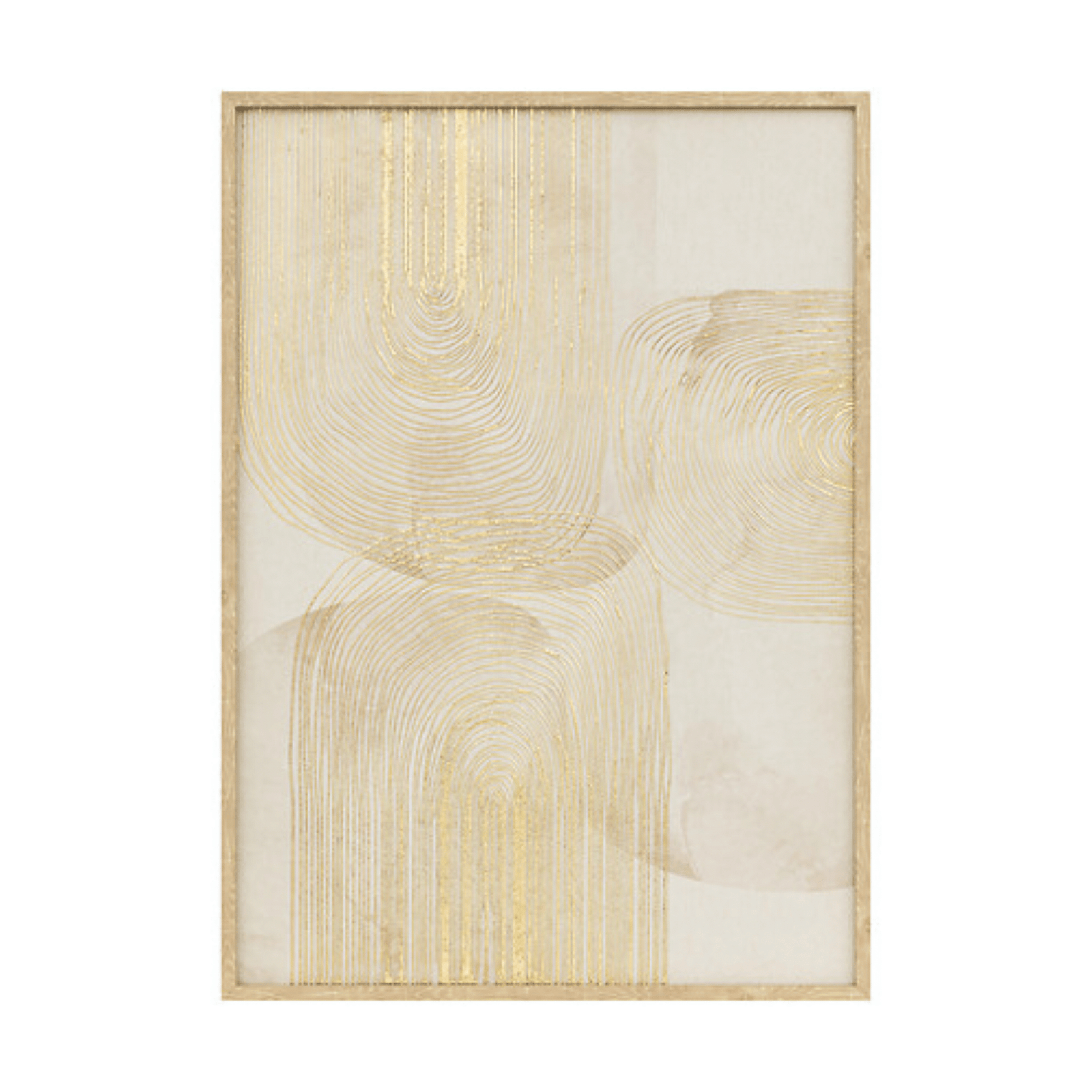 Dalia Cream & Gold Abstract Framed Wall Art- 50x70cm