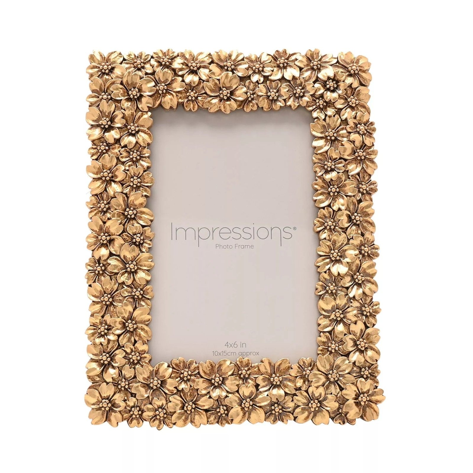 Darya Gold 3D Flowers Photo Frame - 4x6"