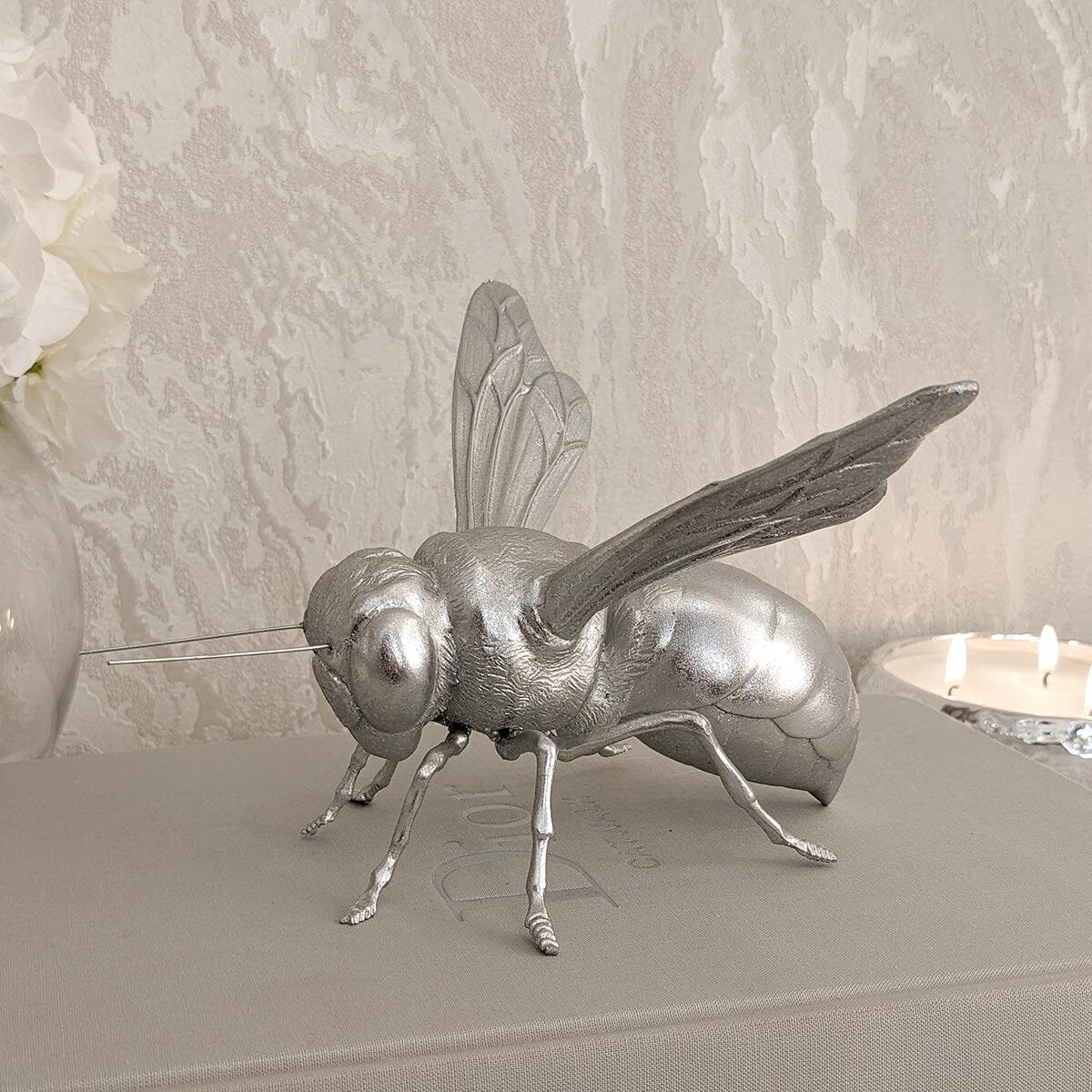 Decorative Silver Bee Ornament