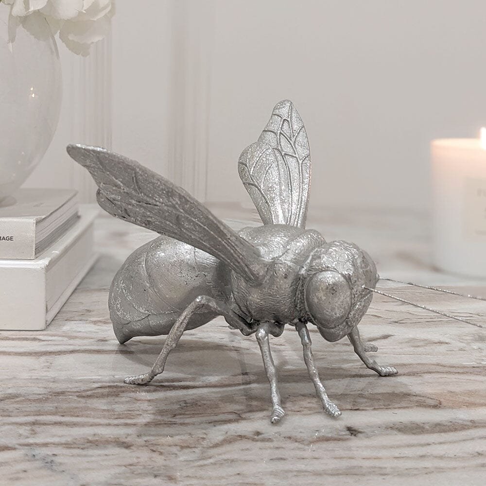 Decorative Silver Bee Ornament