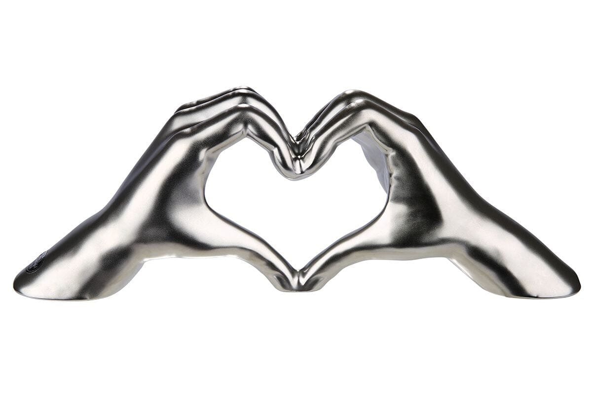 Decorative Silver Heart Hands Ornament