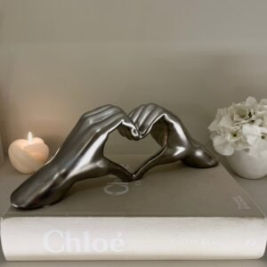 Decorative Silver Heart Hands Ornament