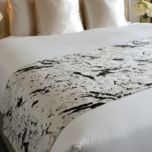 Dionne Cream & Black Abstract Print Bed Runner