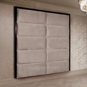 Dove Grey Luxury Velvet Chocolate Box Headboard