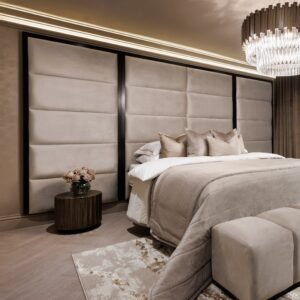 Dove Grey Luxury Velvet Chocolate Box Headboard with Wings