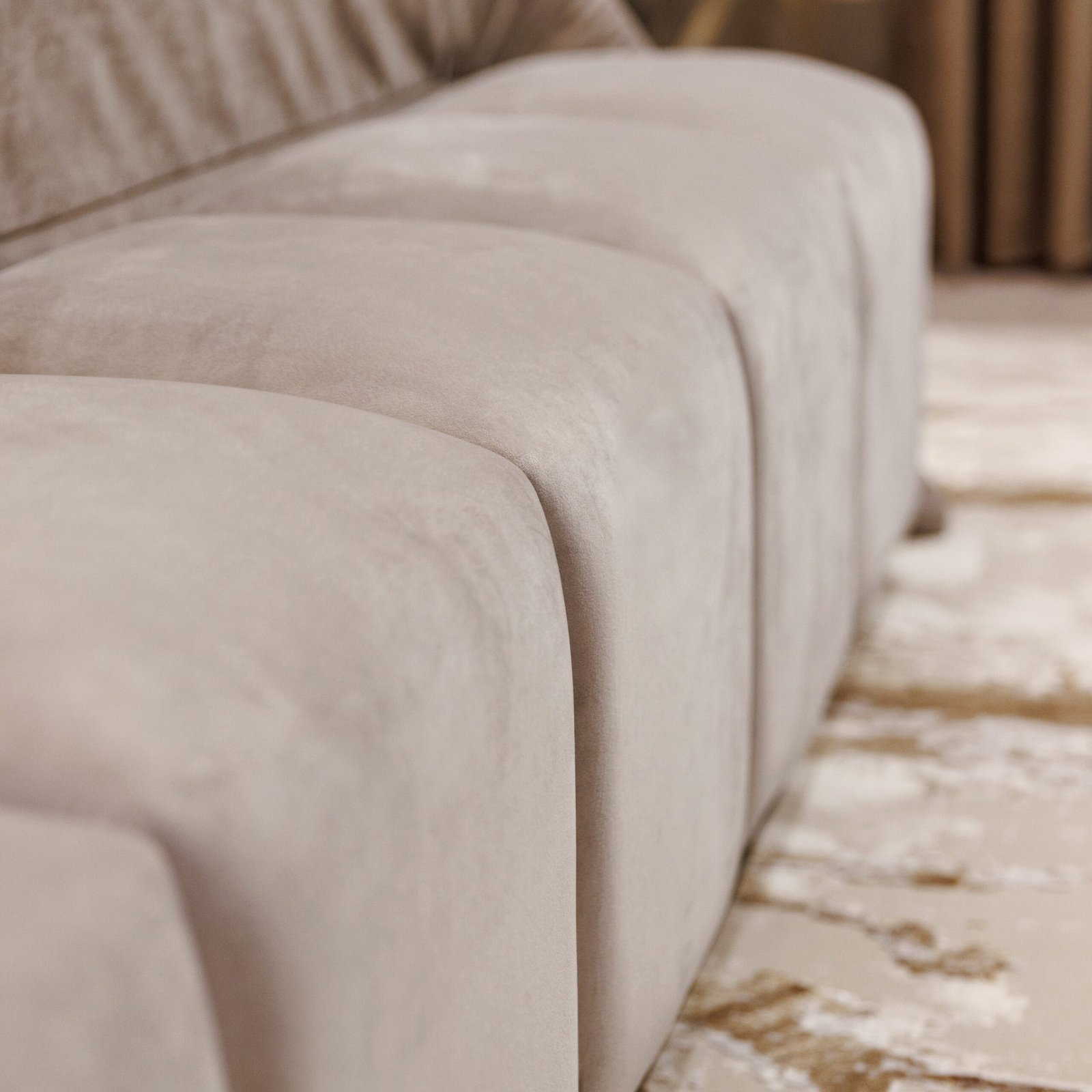 Dove Grey Luxury Velvet Upholstered Bench