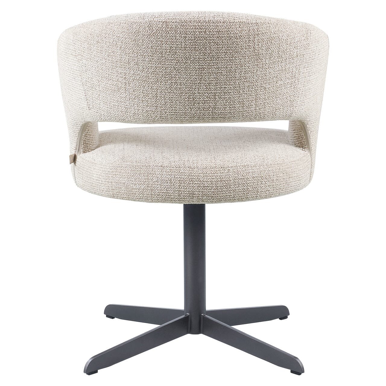 Drift Cream Textured Tweed Dining Chair with Black Legs
