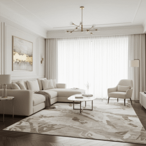 Dune Luxury Cream & Taupe Abstract Print Rug