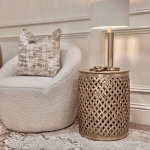 Duvali Gold Round Side Table