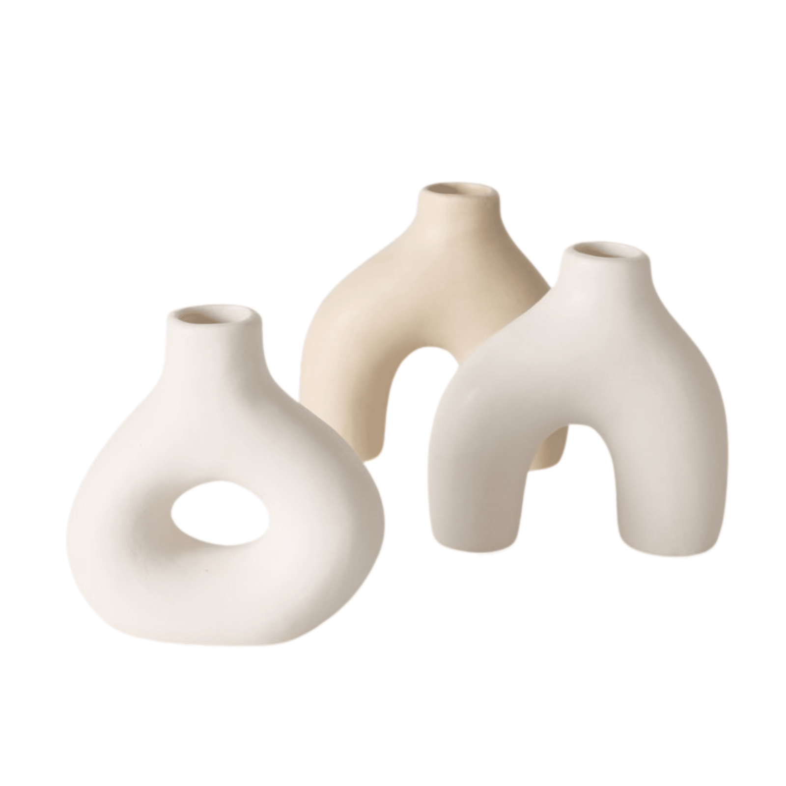 Elica Mini Neutral Organic Shaped Vases - Set of 3