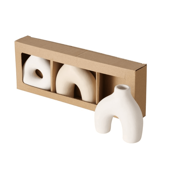 Elica Mini Neutral Organic Shaped Vases - Set of 3