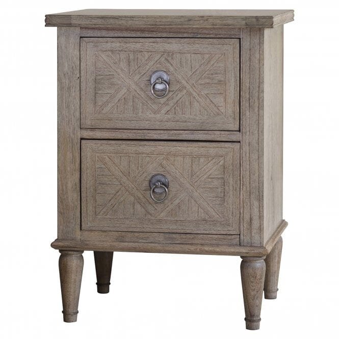 Elysium Natural Wood 2 Drawer Bedside Table