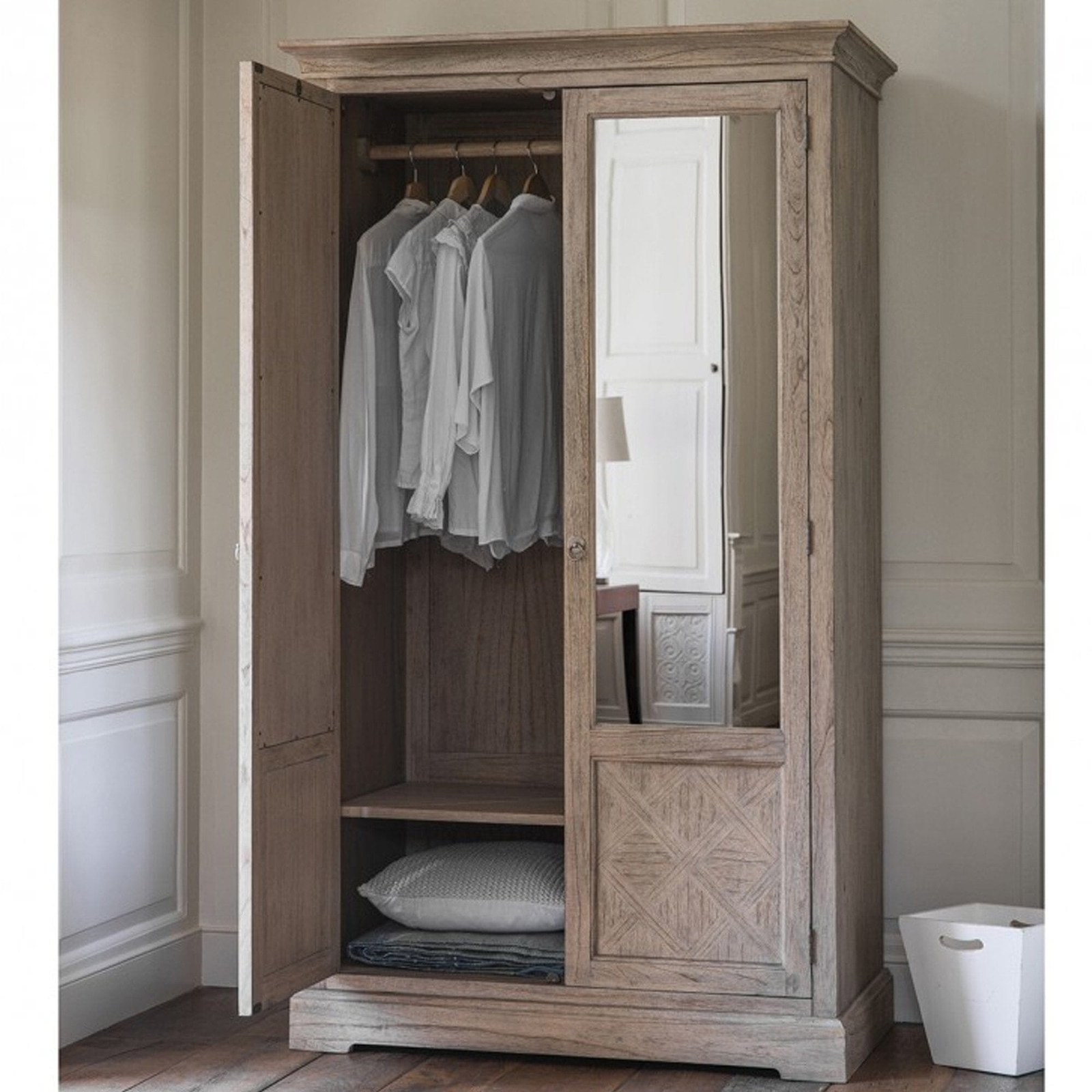 Elysium Natural Wood 2 Mirror Door Wardrobe