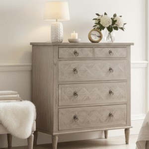 Elysium Natural Wood 5 Drawer Chest
