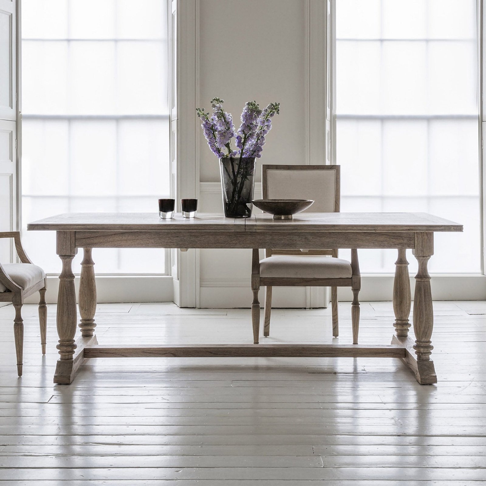 Elysium Natural Wood Extending Rectangular Dining Table