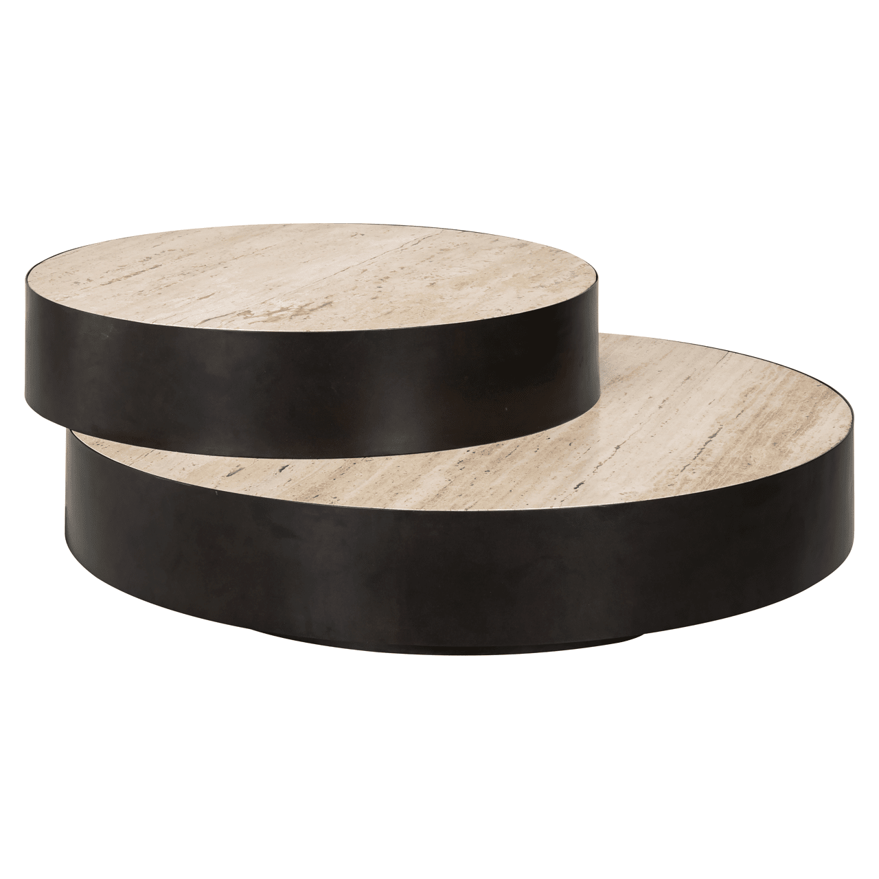 Esperanza Neutral Travertine Topped Stacked Coffee Table