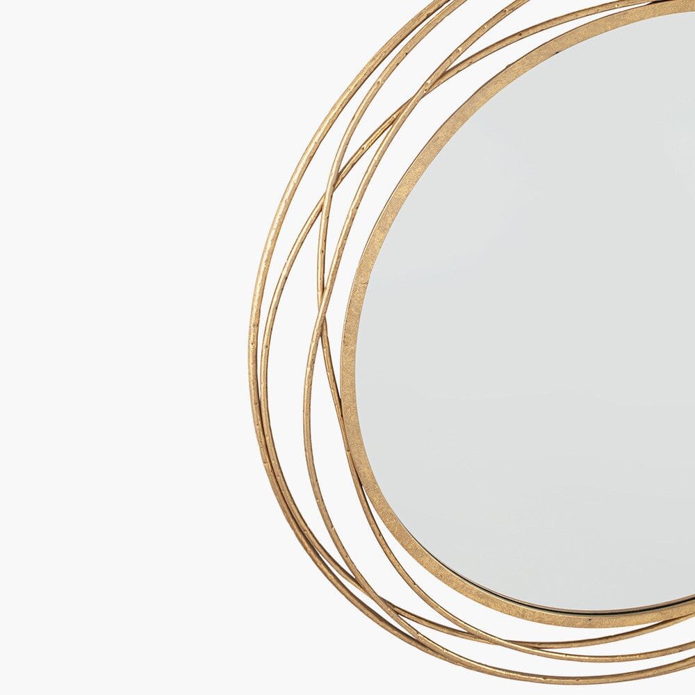 Etosha Antique Gold Metal Swirl Round Wall Mirror